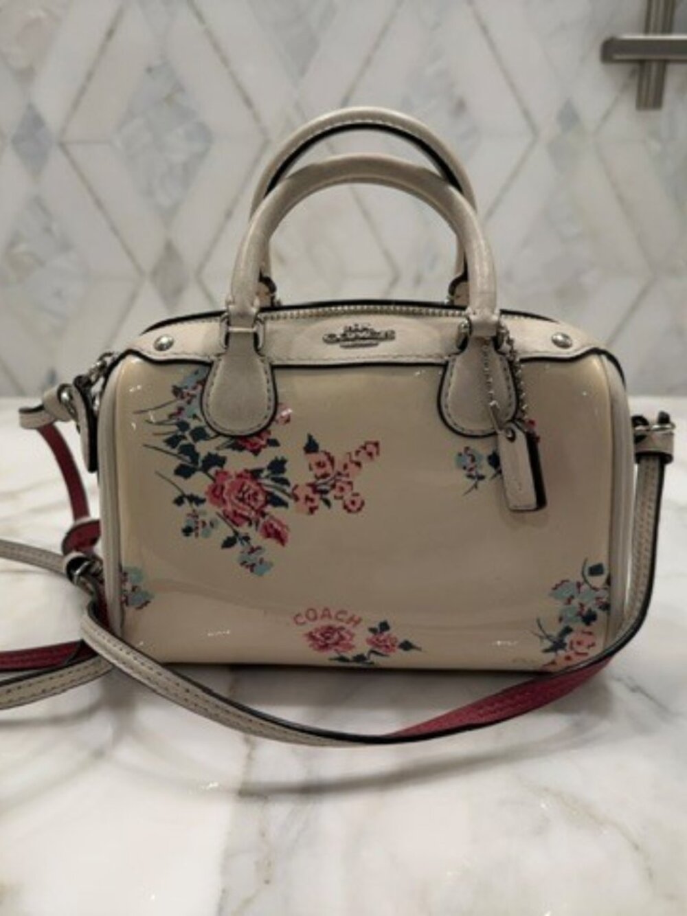 Coach Mini Bennet Satchel. Adjustable strap.